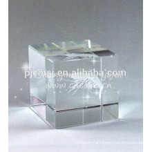 3D Laser Engraving Clear Crystal Glass Blank Cube And Block